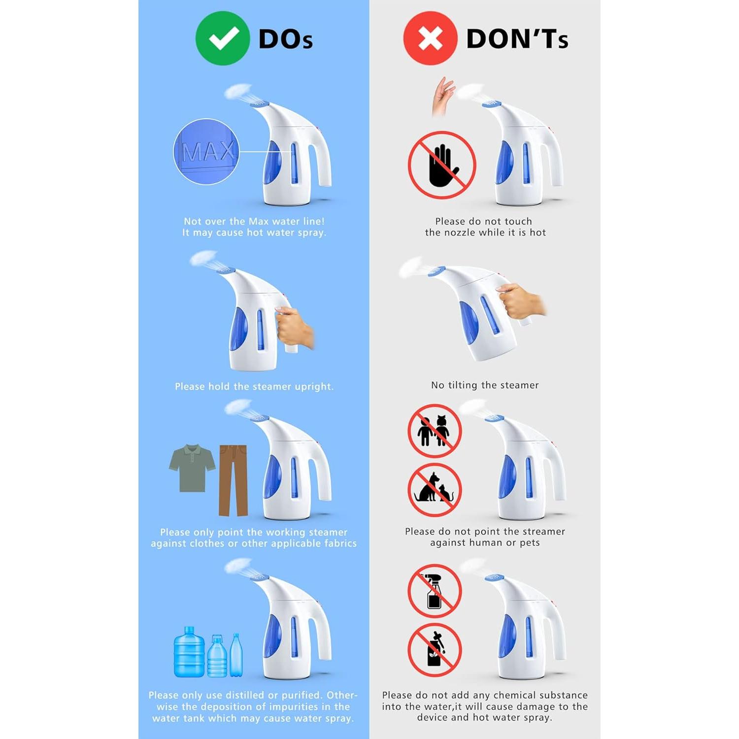 Vaporizador de Ropa HiLIFE HL7 700W 240ml Portátil Azul