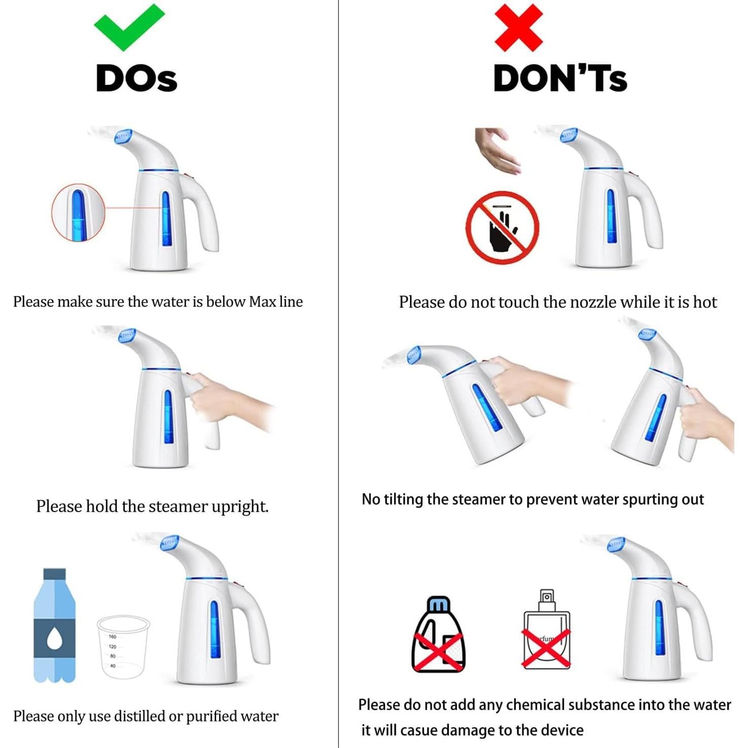 Vaporizador de Ropa OGHom HL6 240ml 700W Azul Portátil