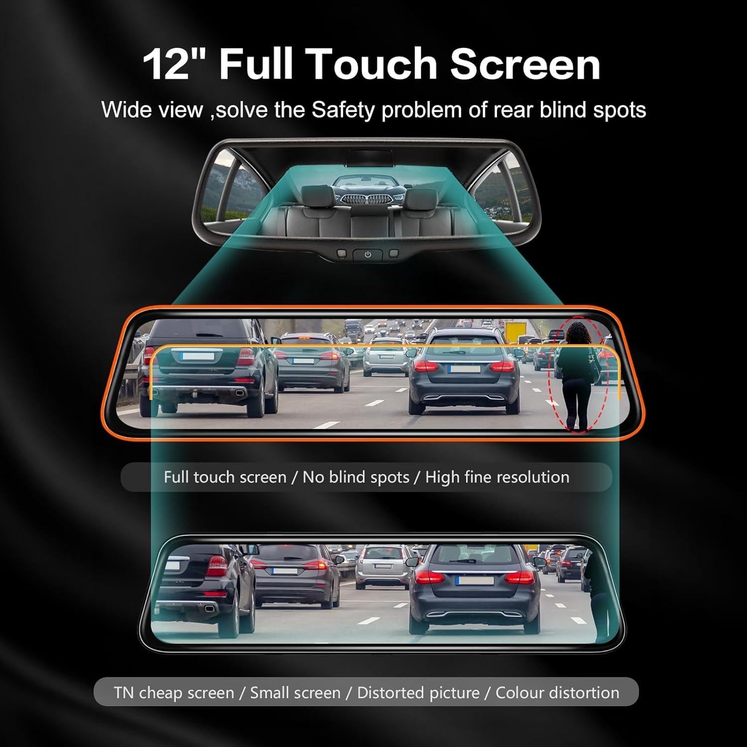 Cámara de Espejo Genérico VC10 12" 4K GPS con Tarjeta 32GB