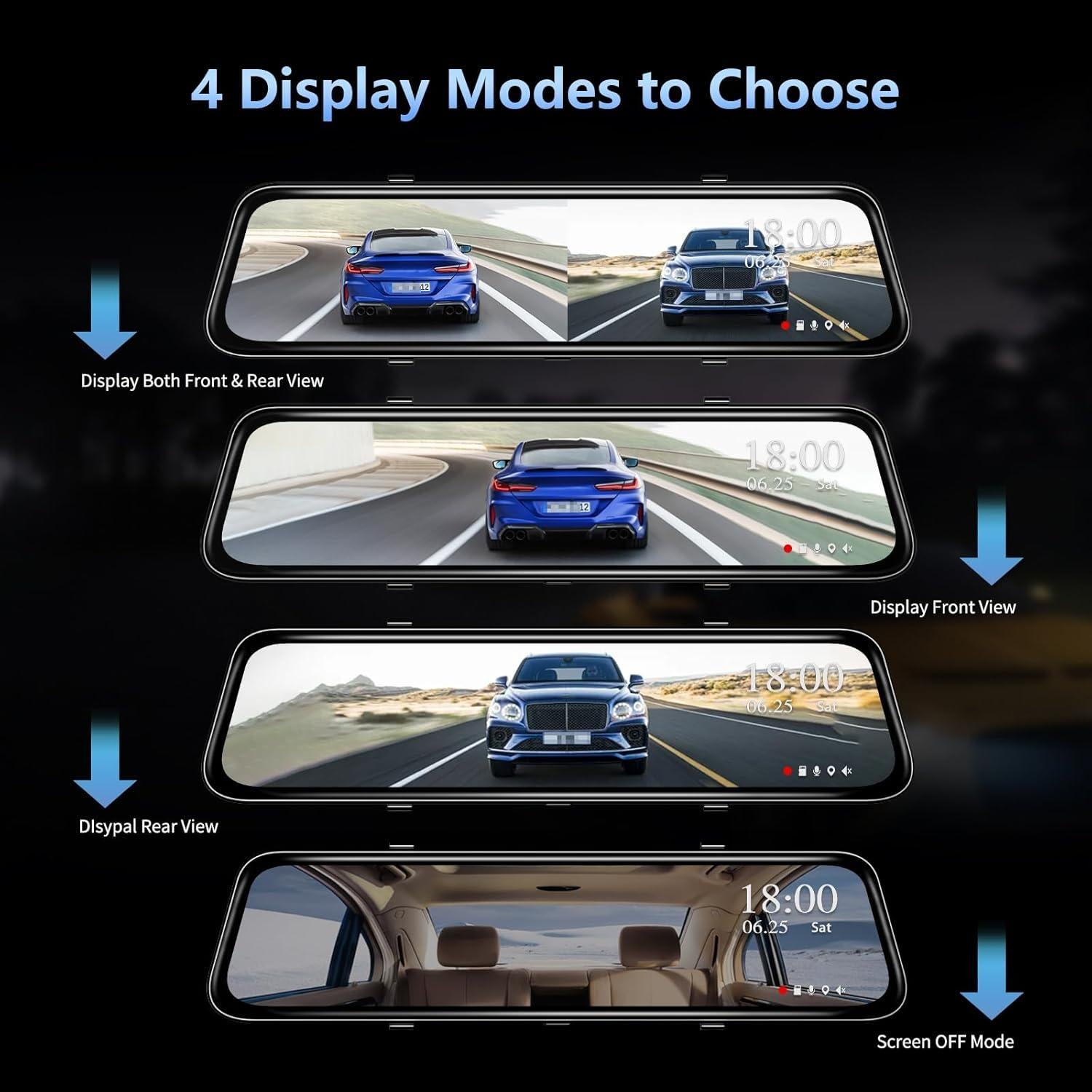 Cámara de Espejo Genérico VC10 12" 4K GPS con Tarjeta 32GB