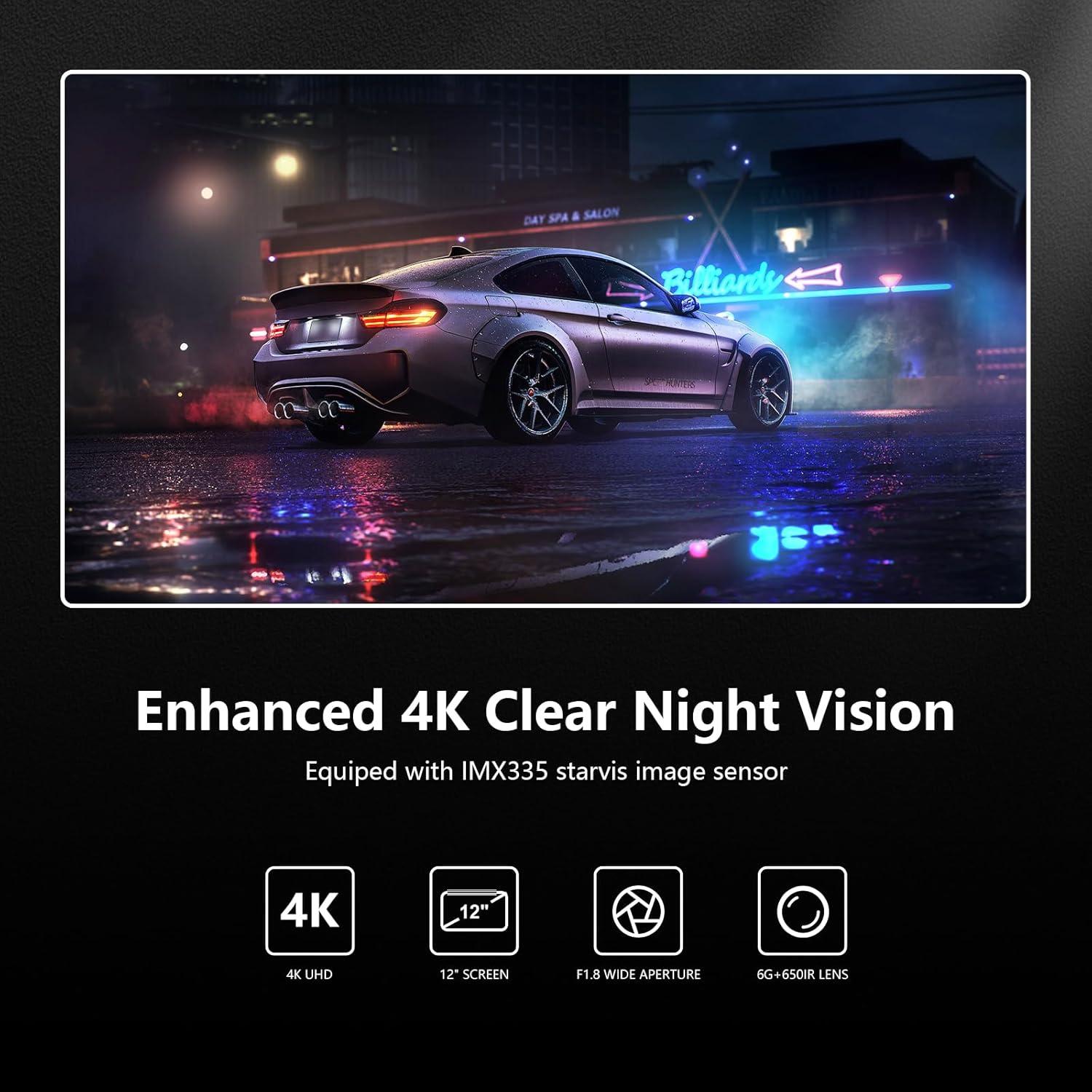 Cámara de Espejo Genérico VC10 12" 4K GPS con Tarjeta 32GB