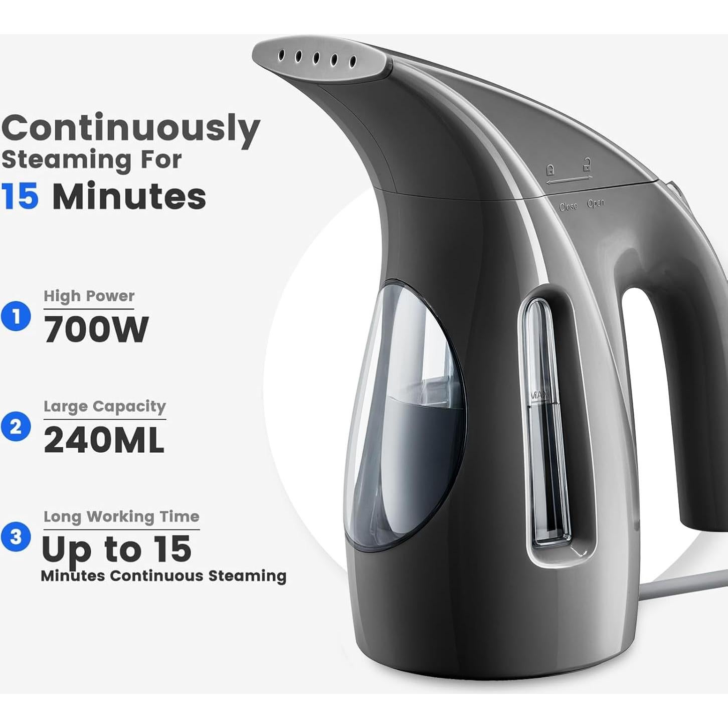 Vaporizador de Ropa HiLIFE HL7 Portátil 700W 240ml Negro