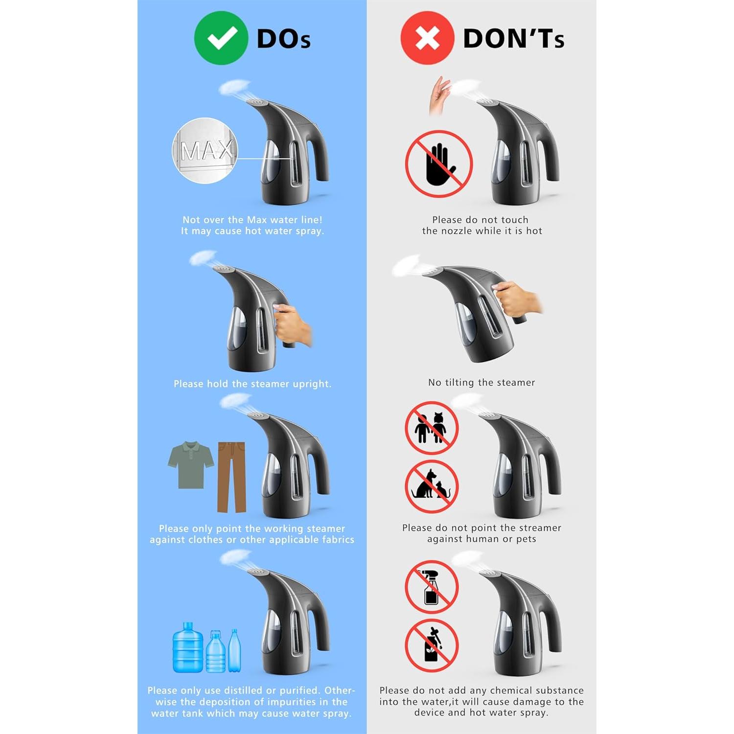 Vaporizador de Ropa HiLIFE HL7 Portátil 700W 240ml Negro