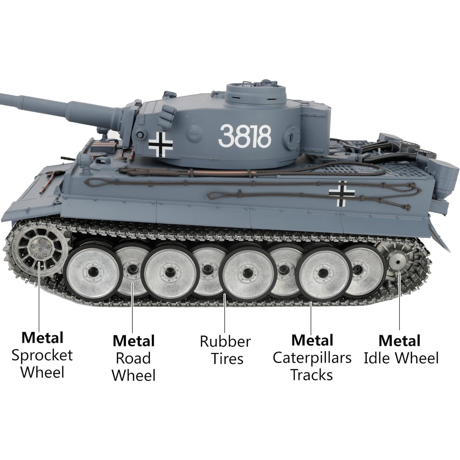 Tanque Control Remoto HengLong Tiger I 1/16 Metal 5000mAh