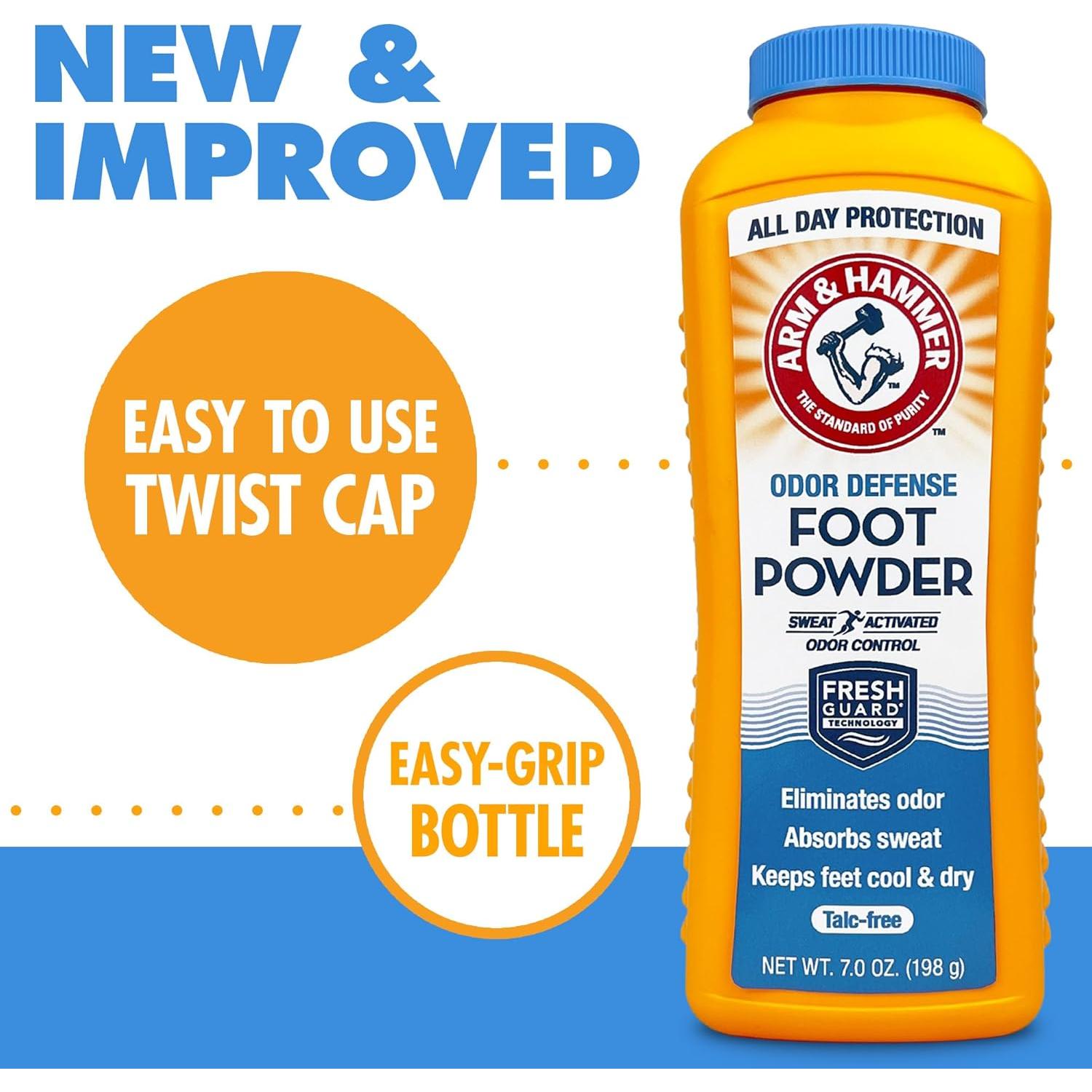 Polvo para pies Arm & Hammer 198 g sin talco paquete 3