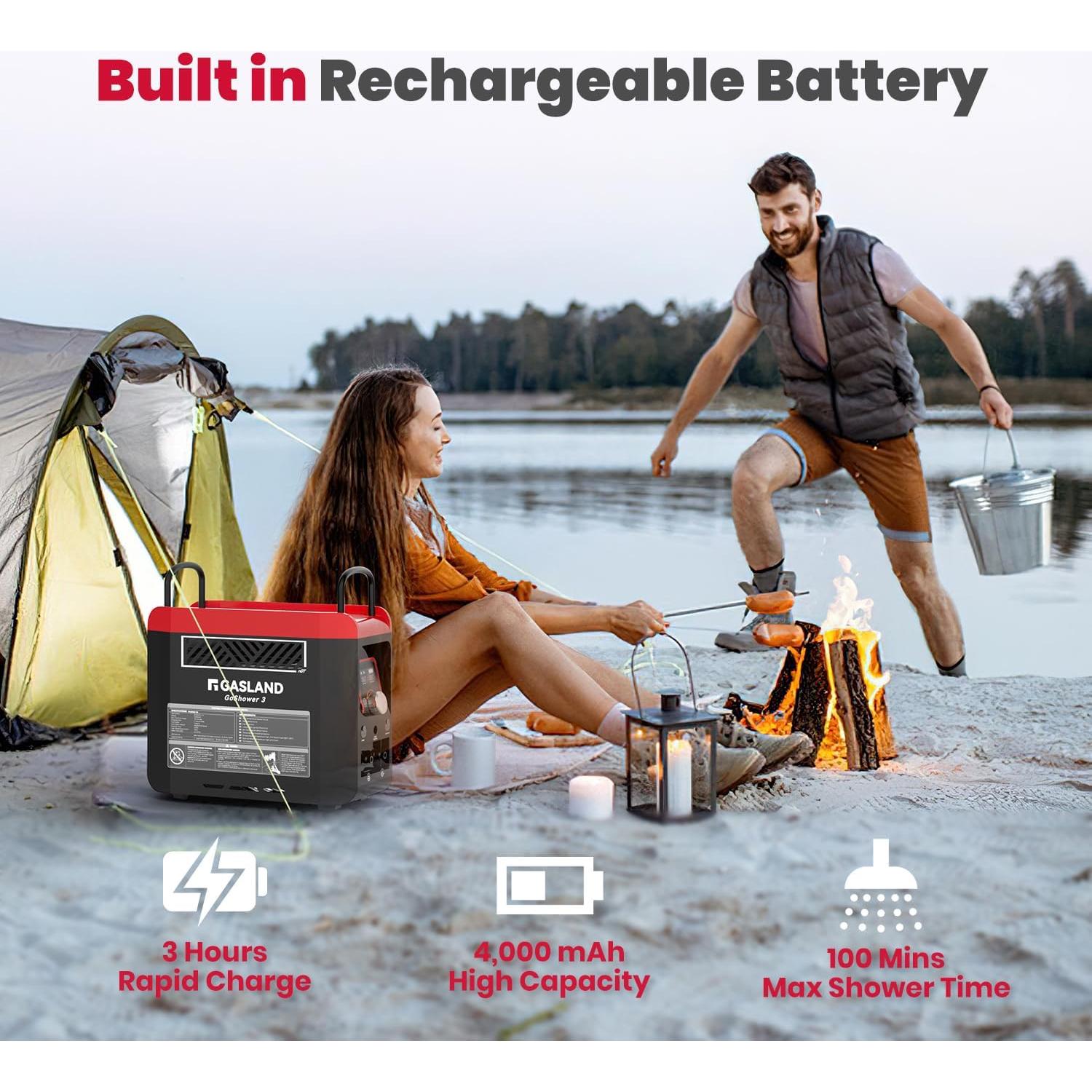 Calentador de Agua Portátil GASLAND G3 Pro 50°C Batería 4000mAh