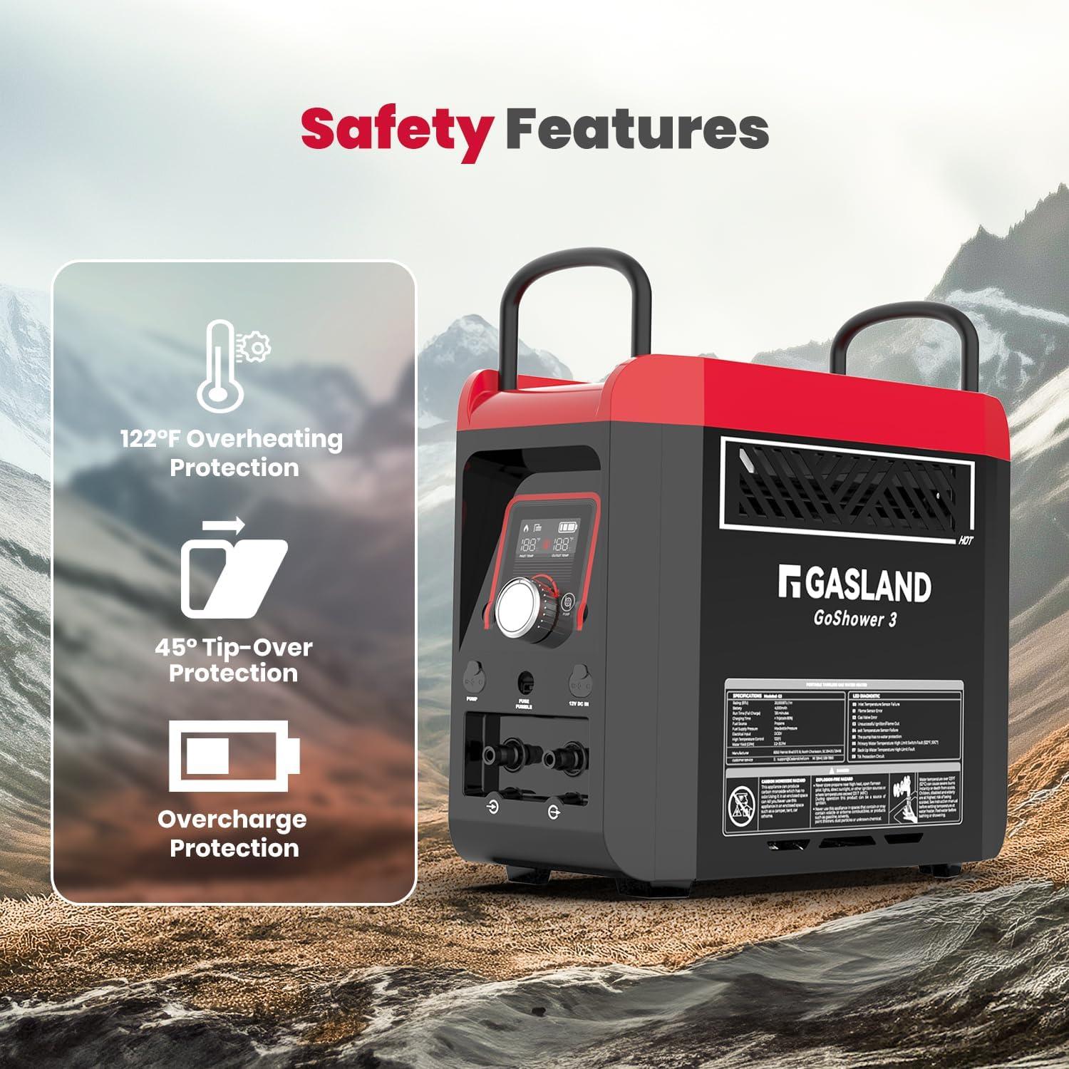 Calentador de Agua Portátil GASLAND G3 Pro 50°C Batería 4000mAh