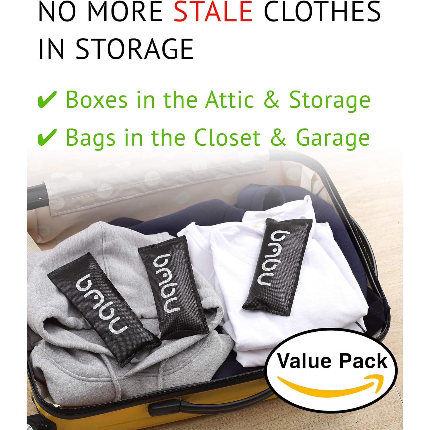 Desodorantes de Zapatos bmbu - 12 Bolsas de Carbón de Bambú