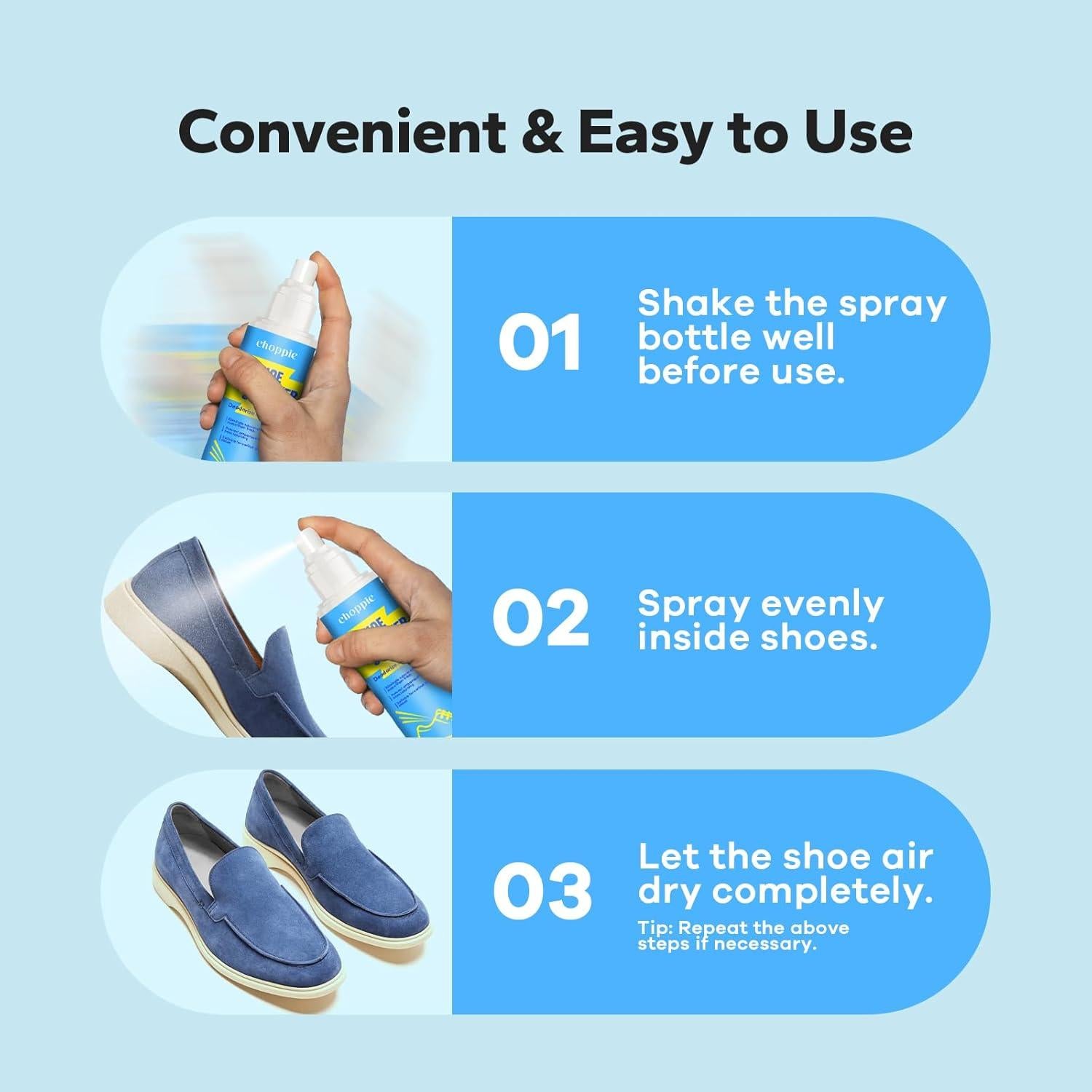 Desodorante para Zapatos Choppie 148 ml Eliminador Olores