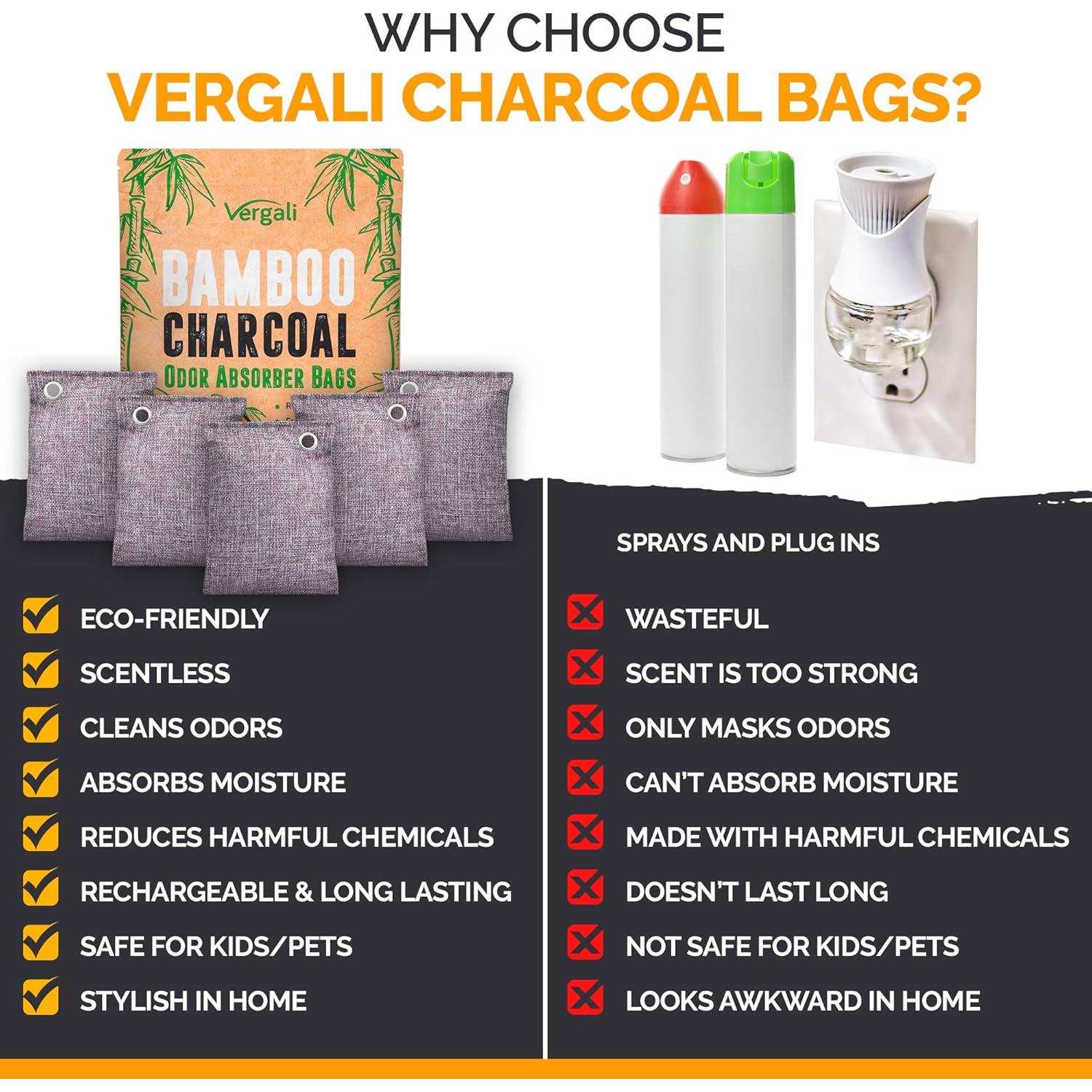 10 Bolsas Absorbentes de Olores Carbón Activado Vergali