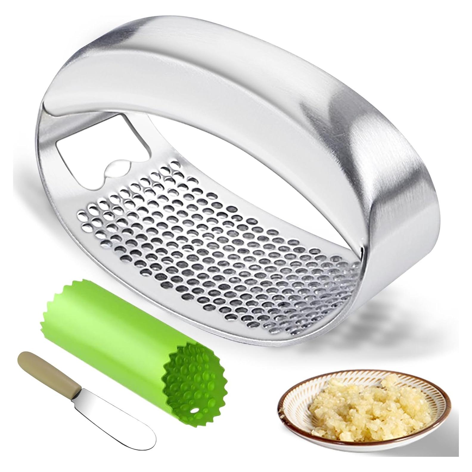 Prensa de Ajo Kebley de Acero Inoxidable con Pelador