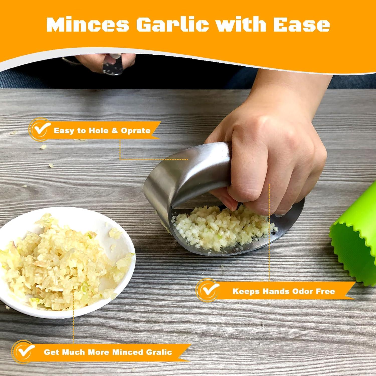 Prensa de Ajo Kebley de Acero Inoxidable con Pelador