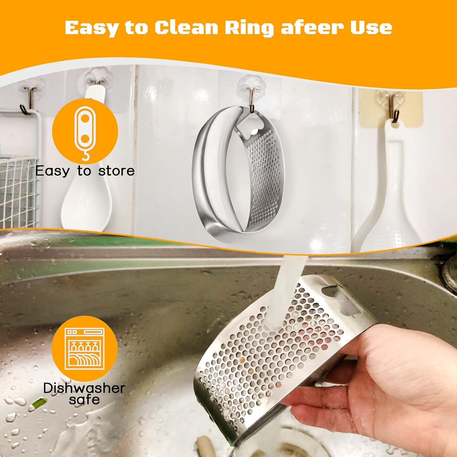 Prensa de Ajo Kebley de Acero Inoxidable con Pelador