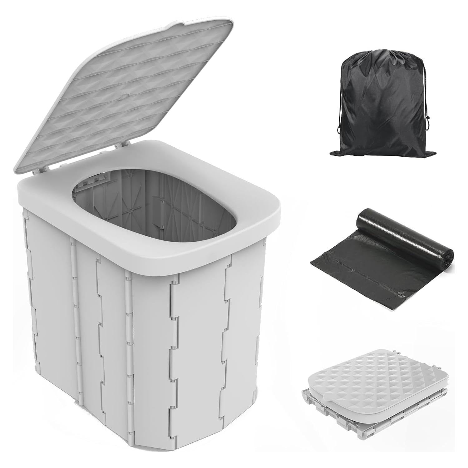 Inodoro portátil Hapoon XL para acampar - 181 kg, gris