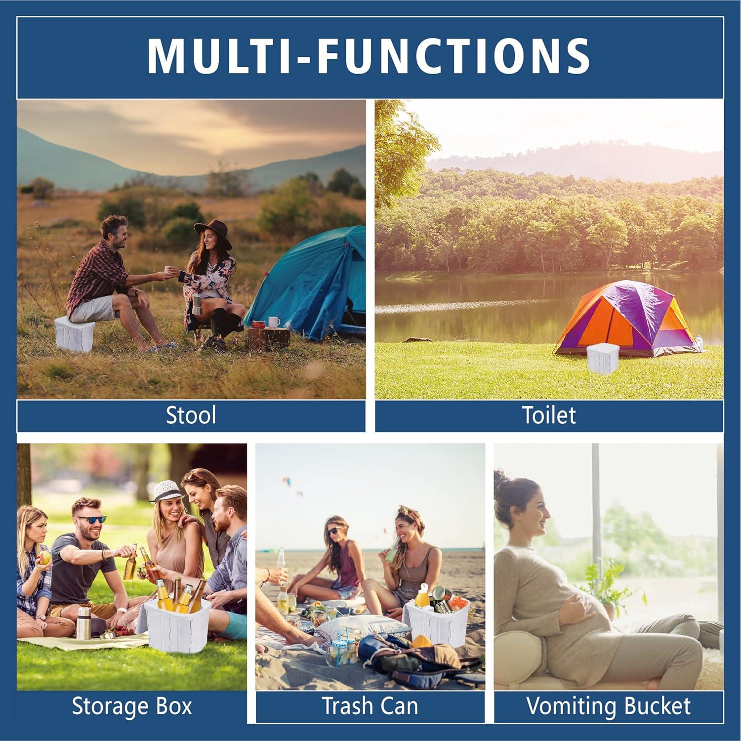 Inodoro portátil Hapoon XL para acampar - 181 kg, gris