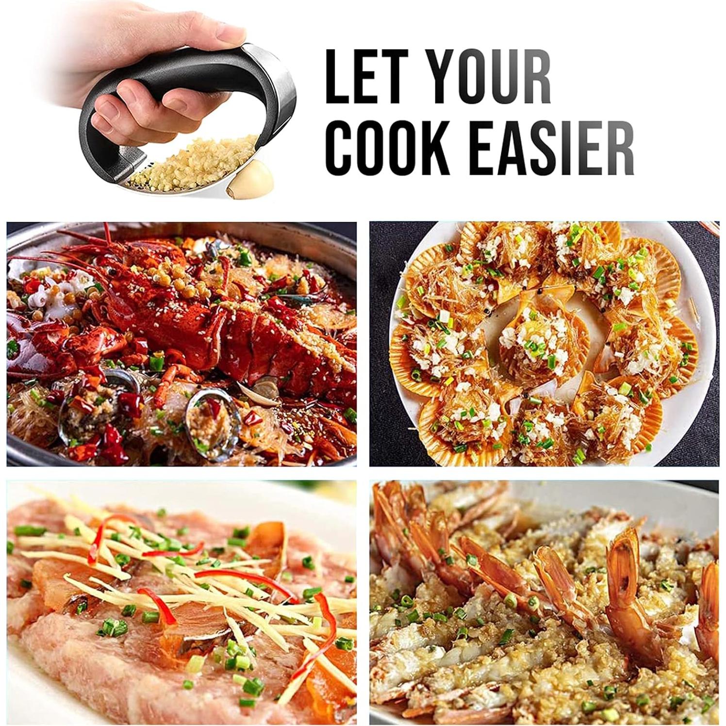 Prensa de Ajo JASVIC Acero Inoxidable Ergonómica 10,9 cm