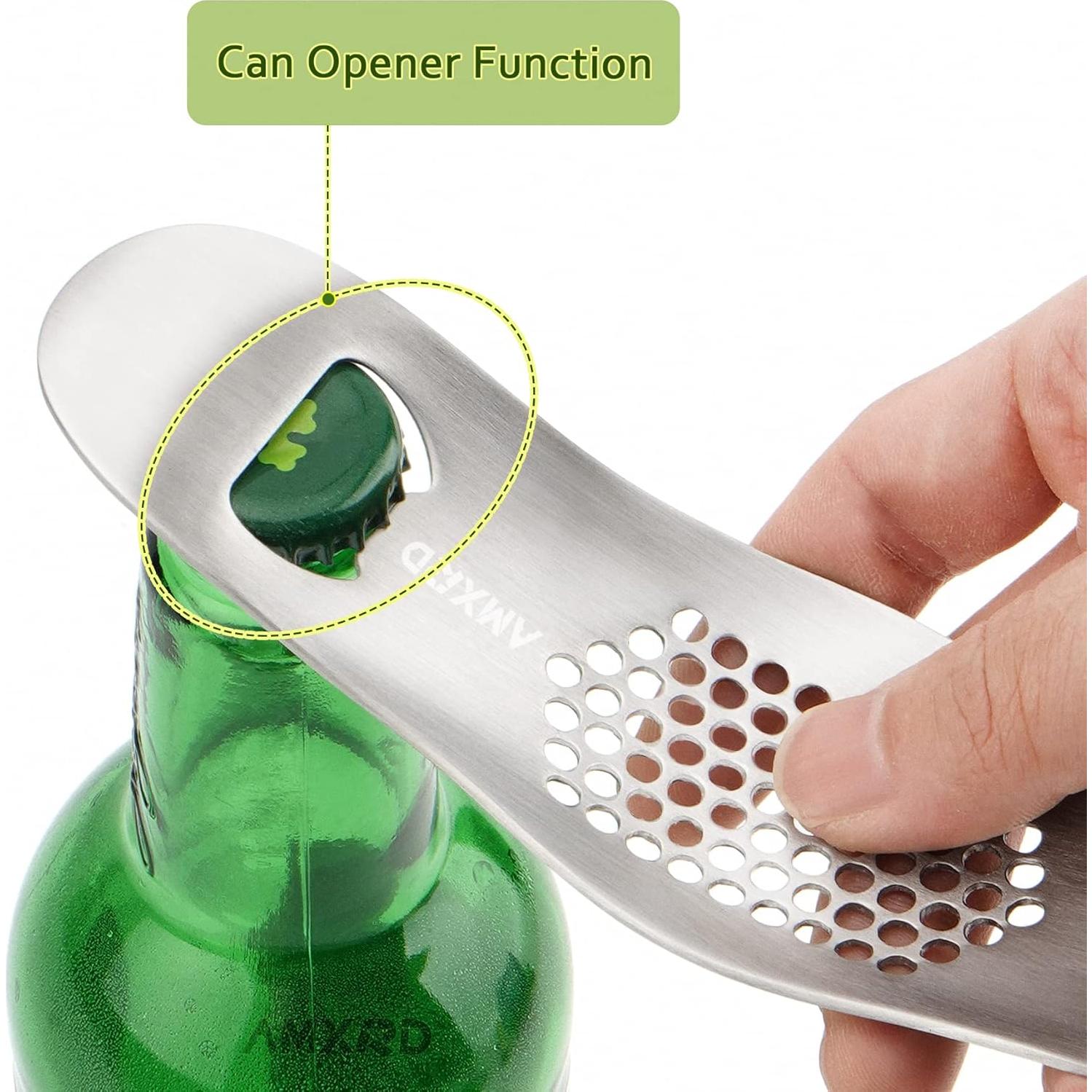 Prensa de Ajo 3 en 1 AMXRD Acero Inoxidable con Pelador