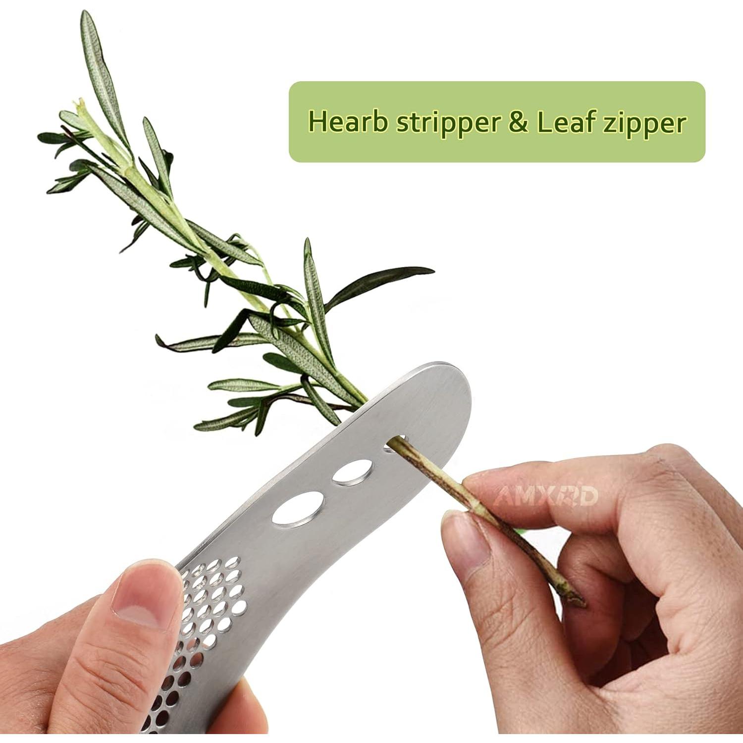 Prensa de Ajo 3 en 1 AMXRD Acero Inoxidable con Pelador