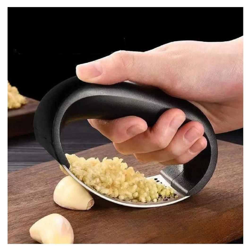 Prensa de Ajo Rocker Genérico de Acero Inoxidable, 12.7x7.6 cm