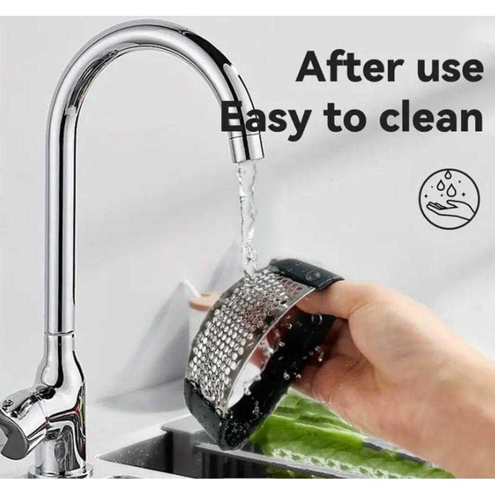 Prensa de Ajo Rocker Genérico de Acero Inoxidable, 12.7x7.6 cm