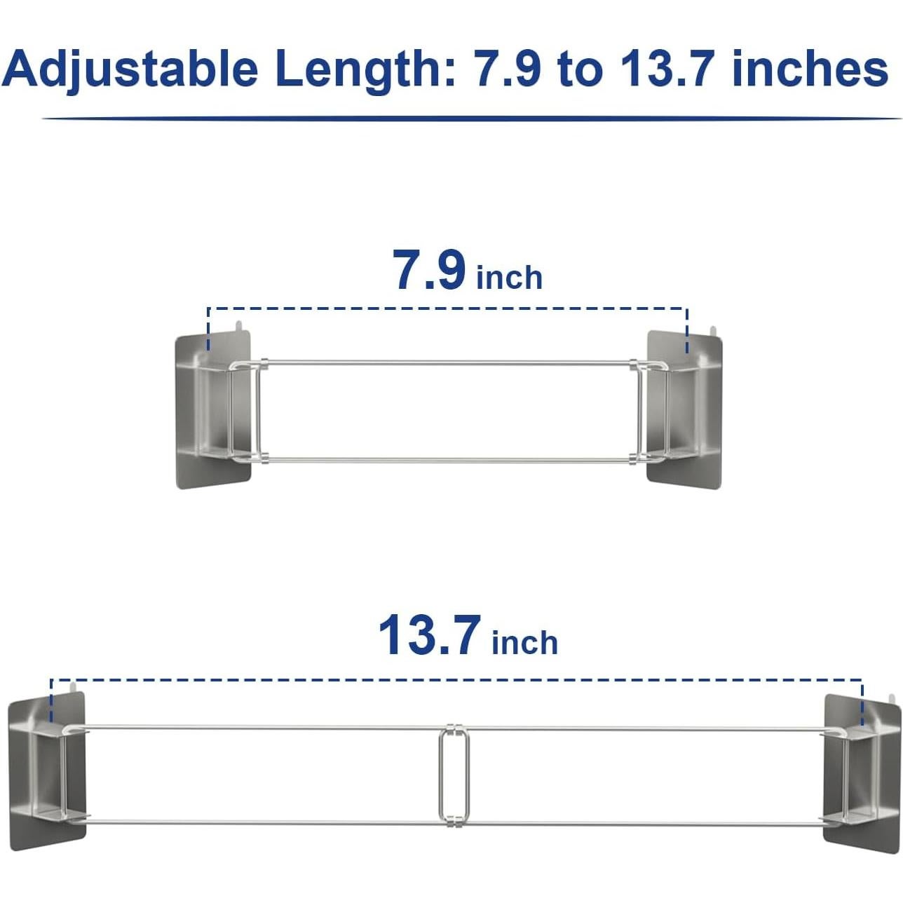 Barra de Almacenamiento de Esquina para Ducha RV Safoner - Acero Inoxidable Ajustable 20.1-34.8 cm