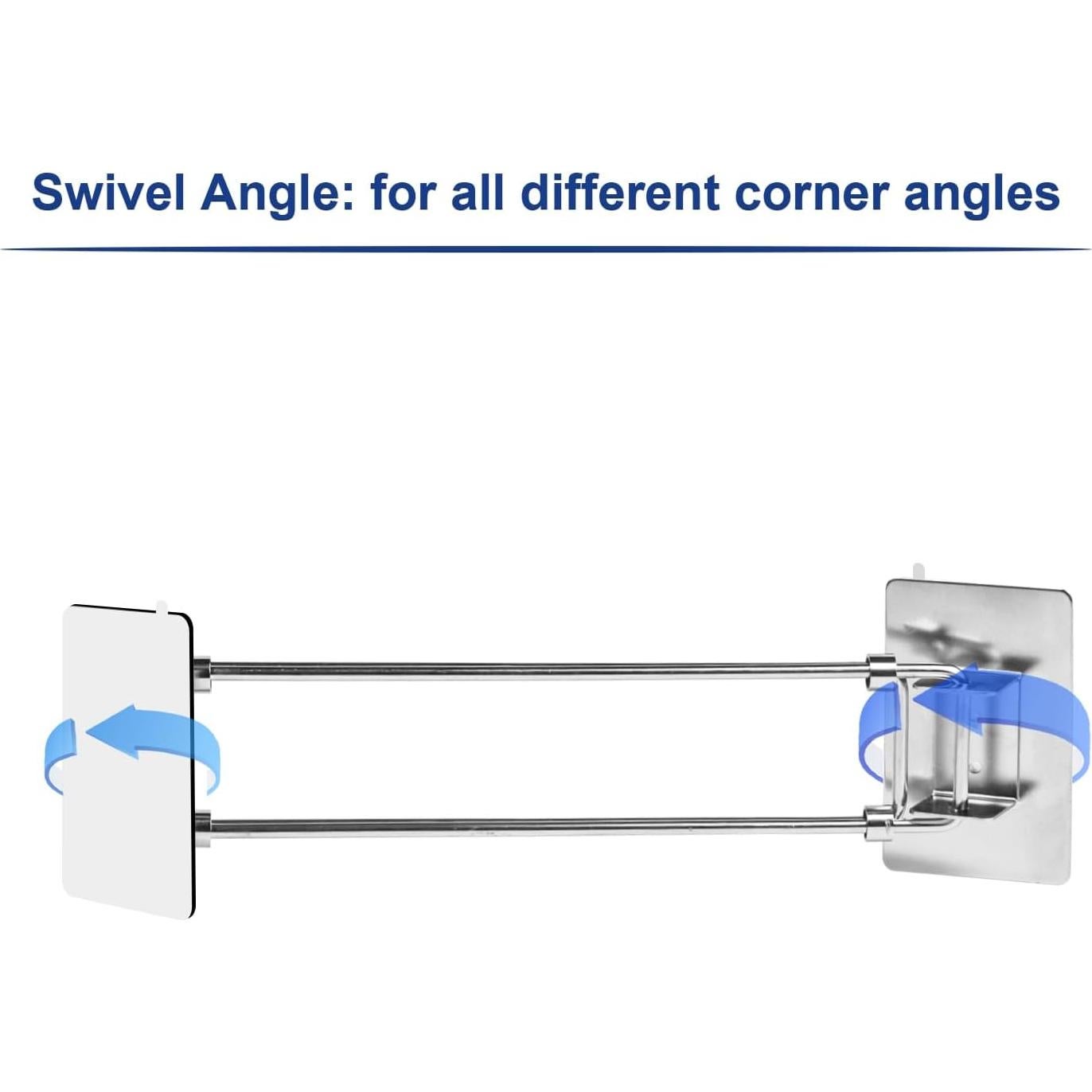 Barra de Almacenamiento de Esquina para Ducha RV Safoner - Acero Inoxidable Ajustable 20.1-34.8 cm