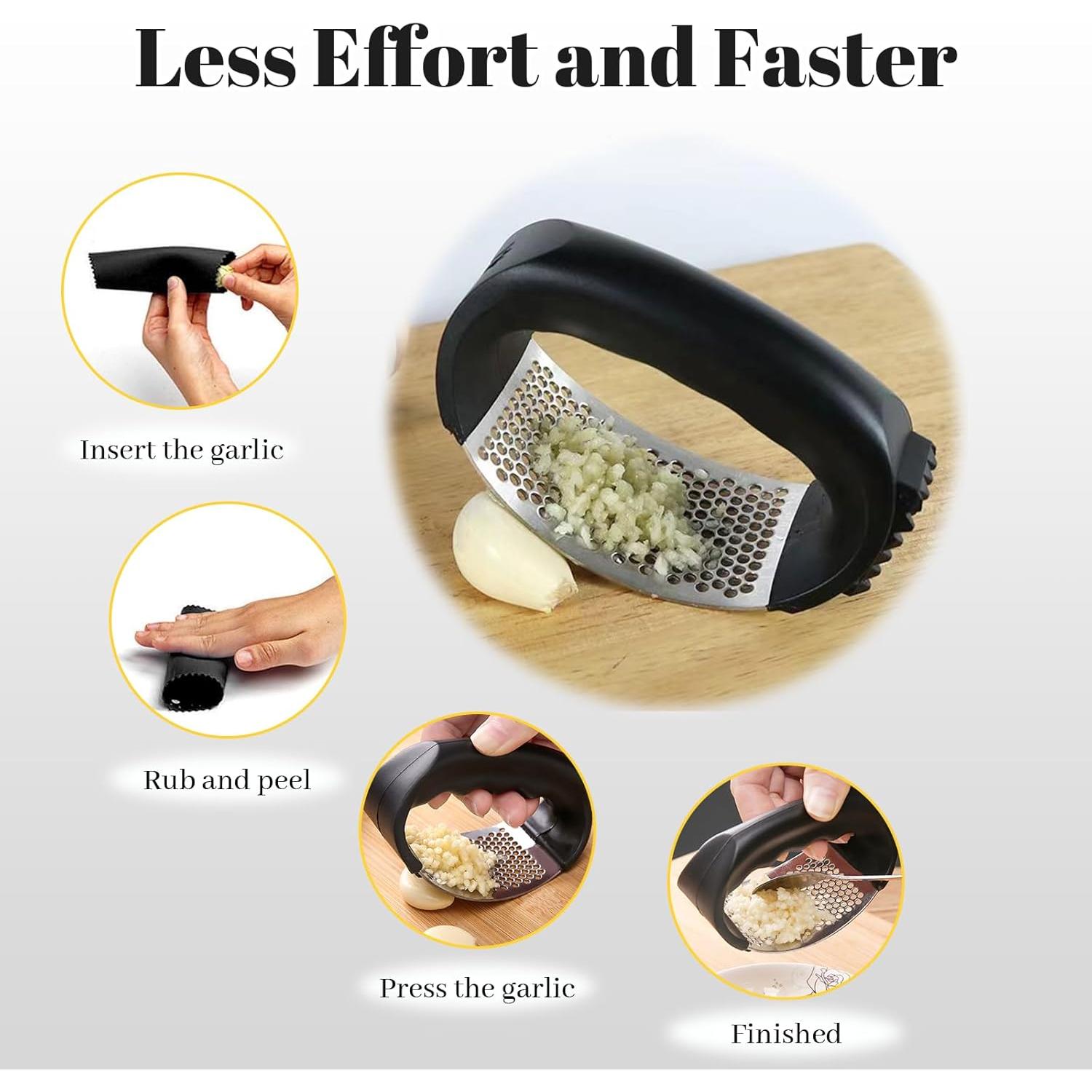 Prensa de Ajo YONHTUTU Acero Inoxidable con Pelador