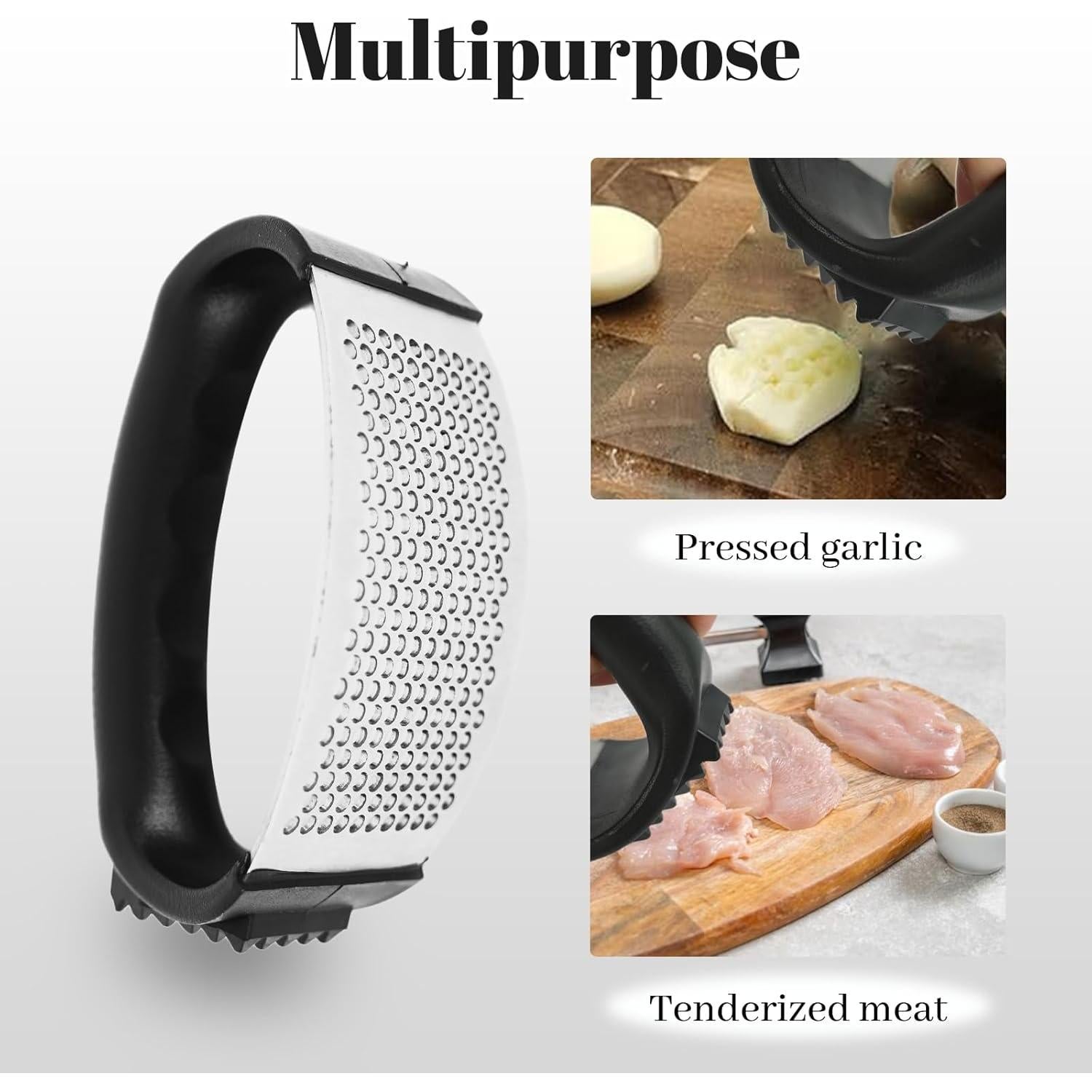 Prensa de Ajo YONHTUTU Acero Inoxidable con Pelador