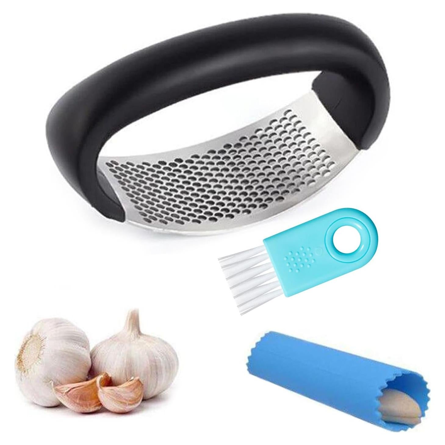 Prensa de Ajo Acosexy de Acero Inoxidable con Pelador