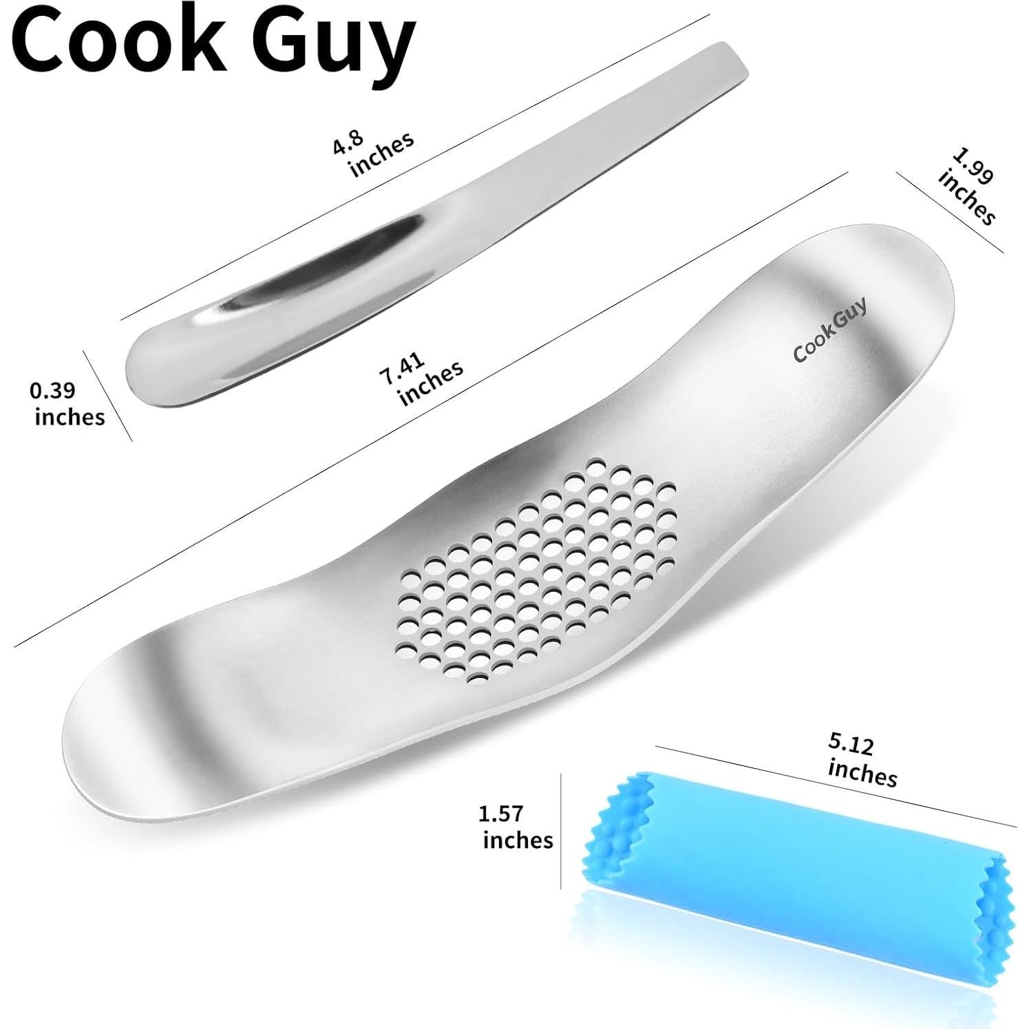 Prensa de Ajo Rocker Acero Inoxidable 304 con Pelador y Raspador