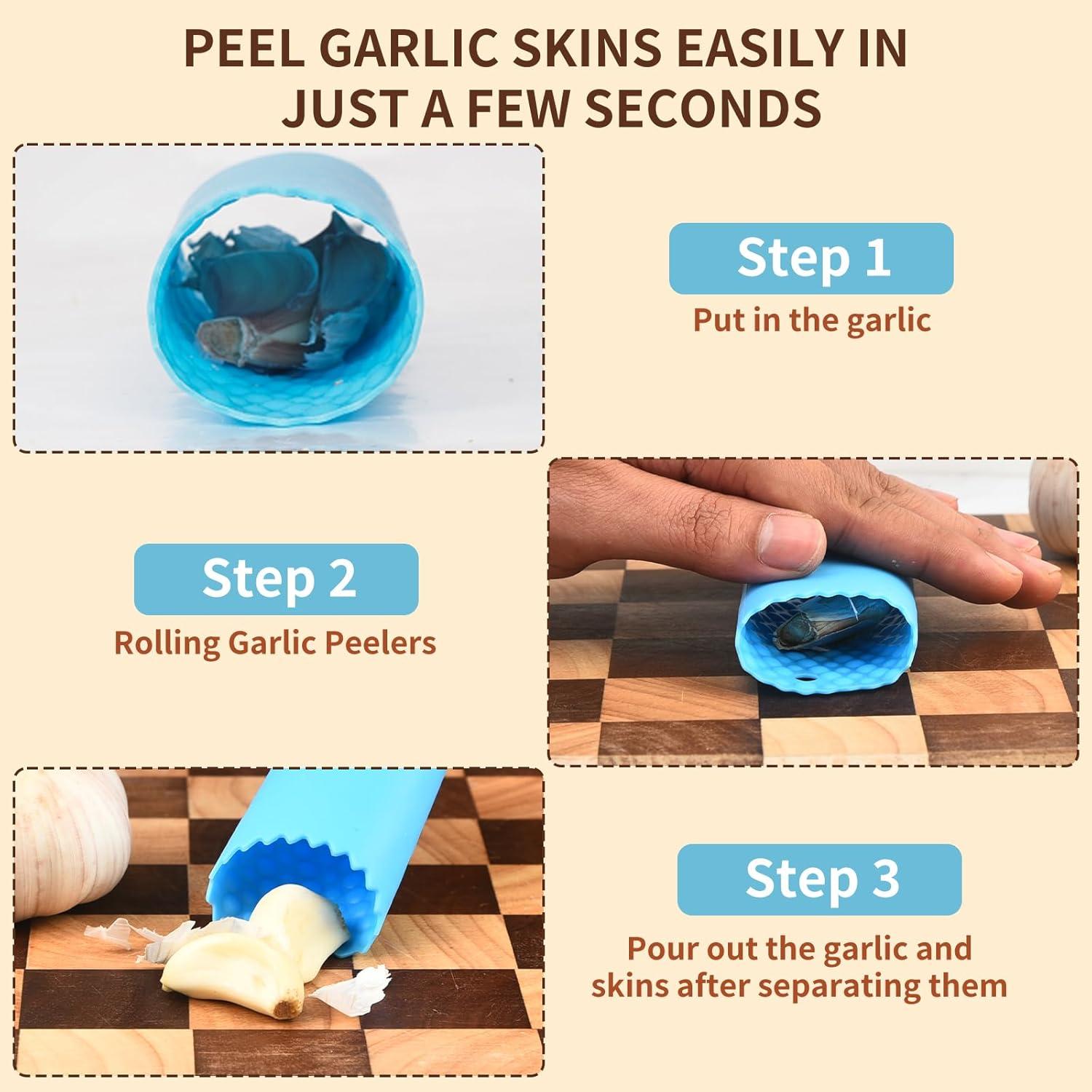 Prensa de Ajo Rocker Acero Inoxidable 304 con Pelador y Raspador