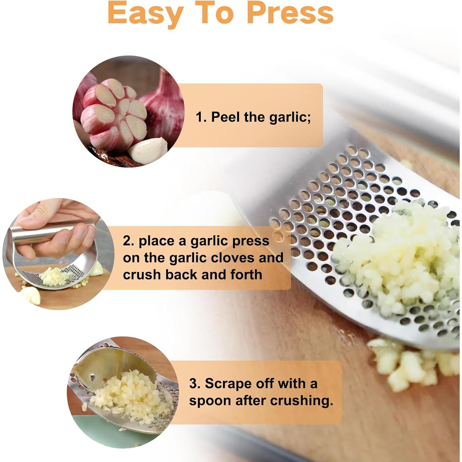 Prensa de Ajo Ergonómica LANGMINGDE Acero Inoxidable 316