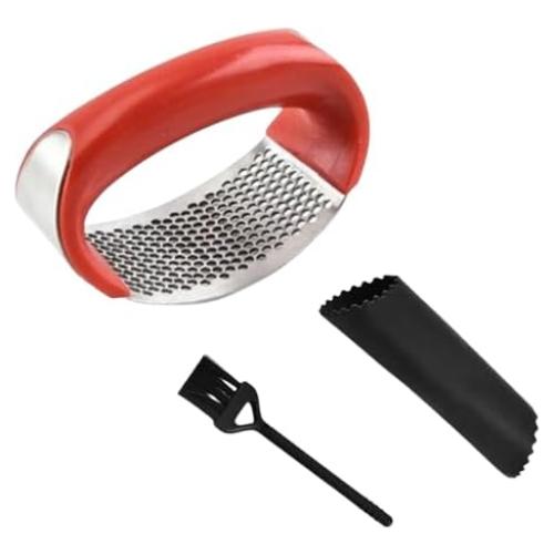 Prensa de Ajo Angel's Peel Lounge Acero Inoxidable Rojo