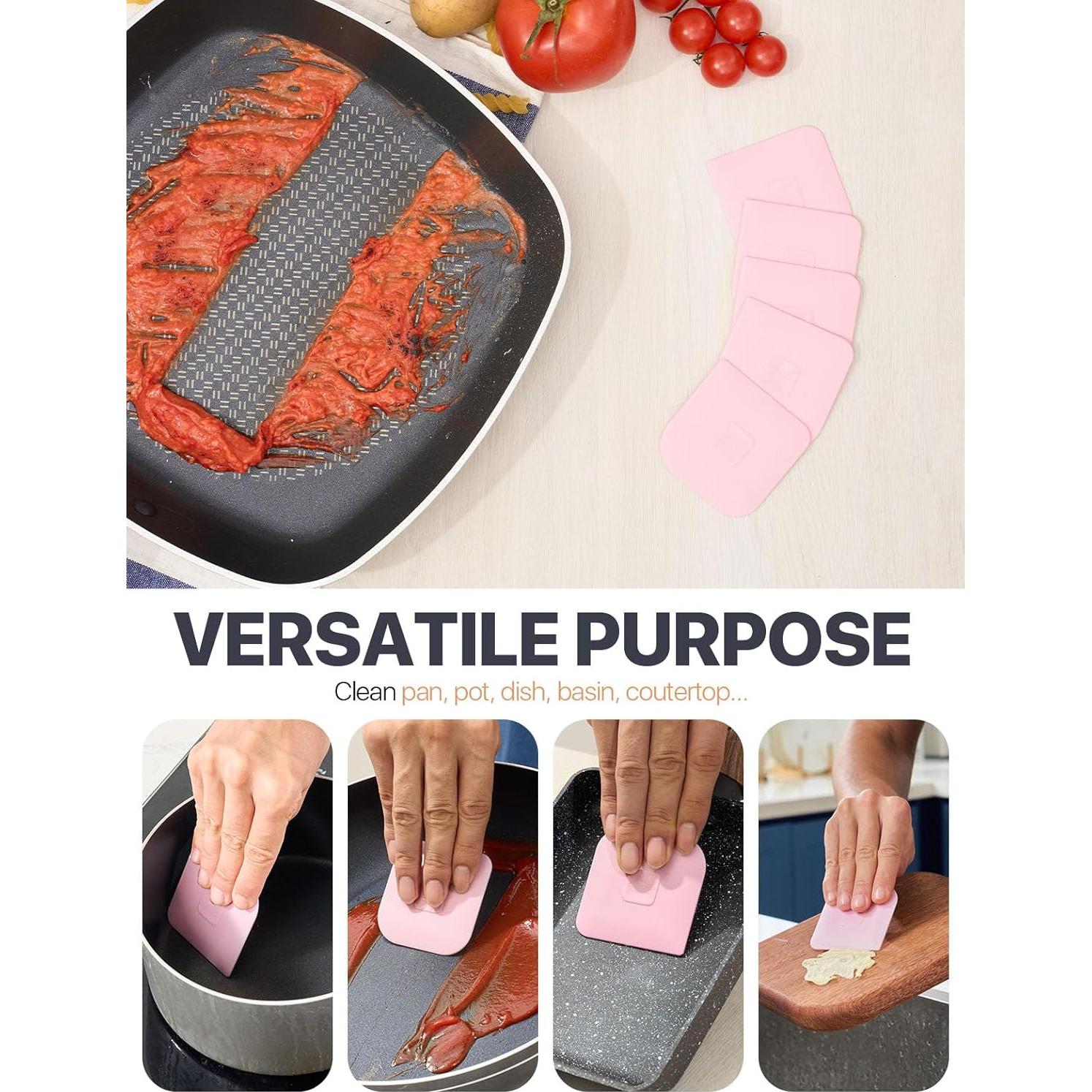 Raspadores de Sartenes CLUEAPOP 5 Piezas Plástico ABS Rosa