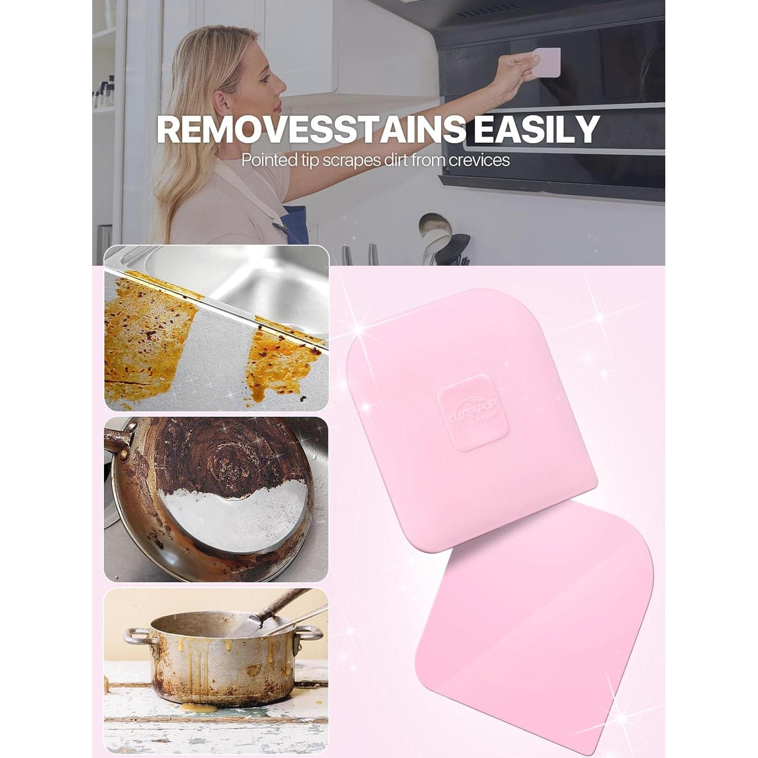 Raspadores de Sartenes CLUEAPOP 5 Piezas Plástico ABS Rosa