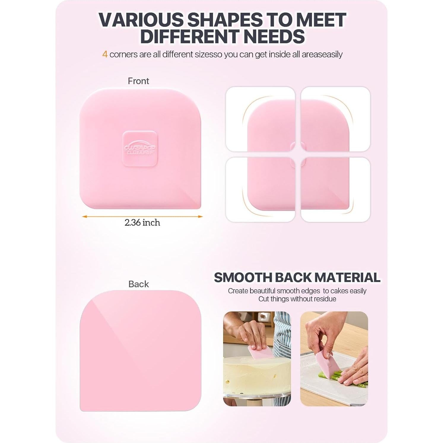 Raspadores de Sartenes CLUEAPOP 5 Piezas Plástico ABS Rosa