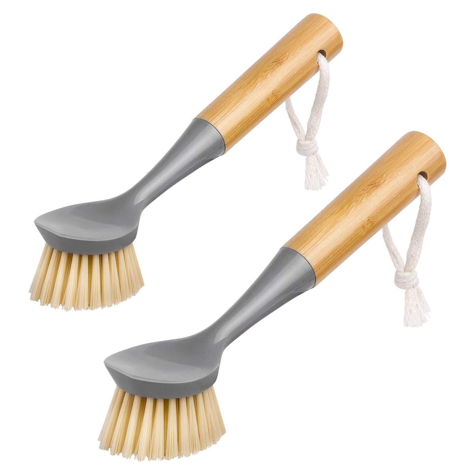 Cepillo para Platos MR.SIGA con Mango de Bambú - Paquete de 2