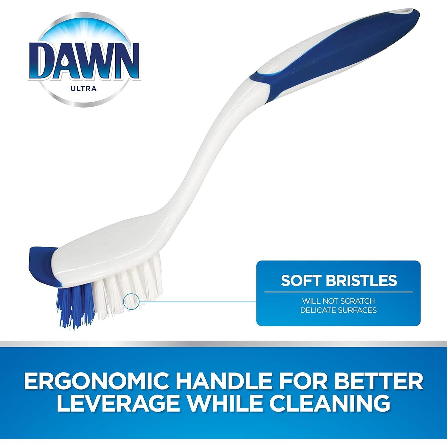 Cepillo de Platos Dawn Cuadrado con Cerdas de Nylon Suaves