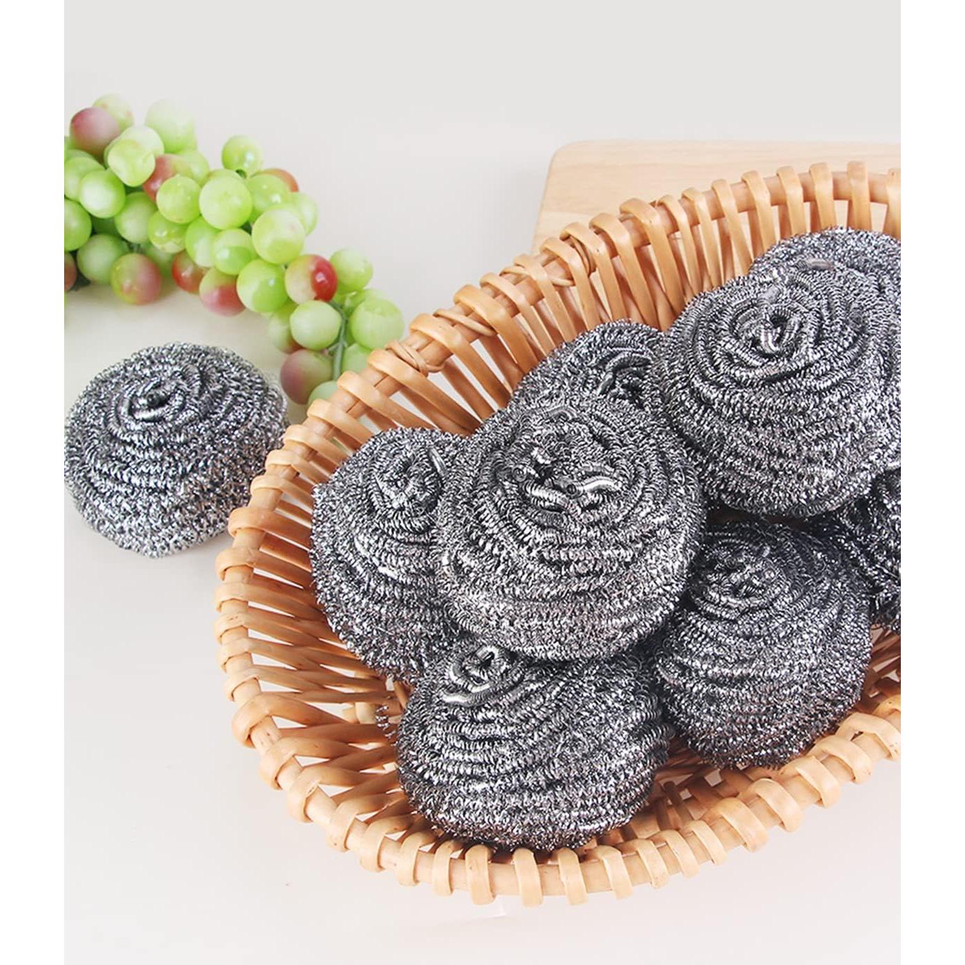 6 Estropajos de Acero Inoxidable Docduet para Platos