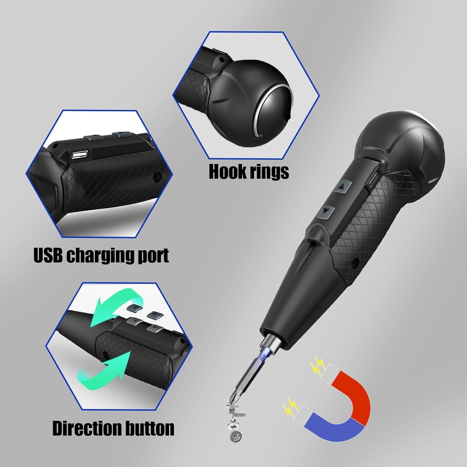 Destornillador Eléctrico Inalámbrico XLX 900mAh con Luz LED