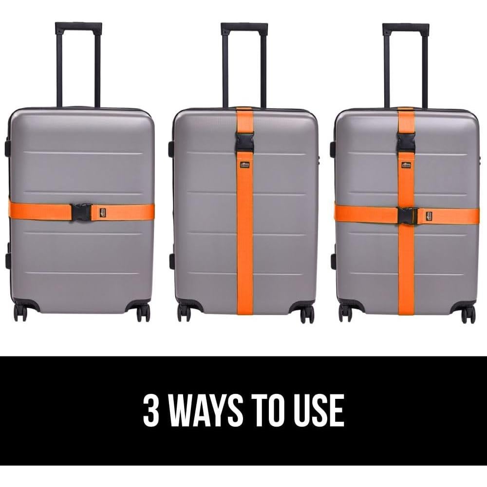 Correas de Equipaje Ajustables Gorilla Grip Naranja 2 Pzas