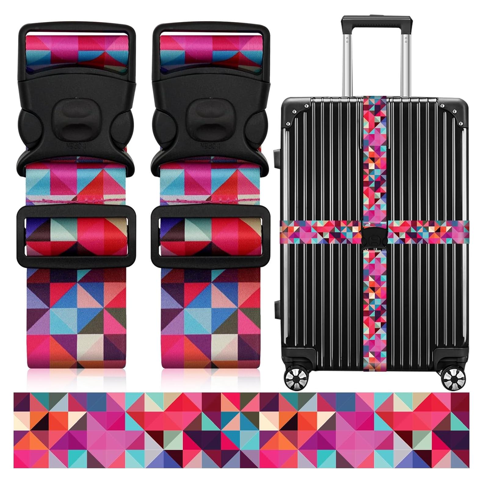 Correas de Equipaje ZHOMA 2 Piezas Ajustables Nylon 100-190 cm