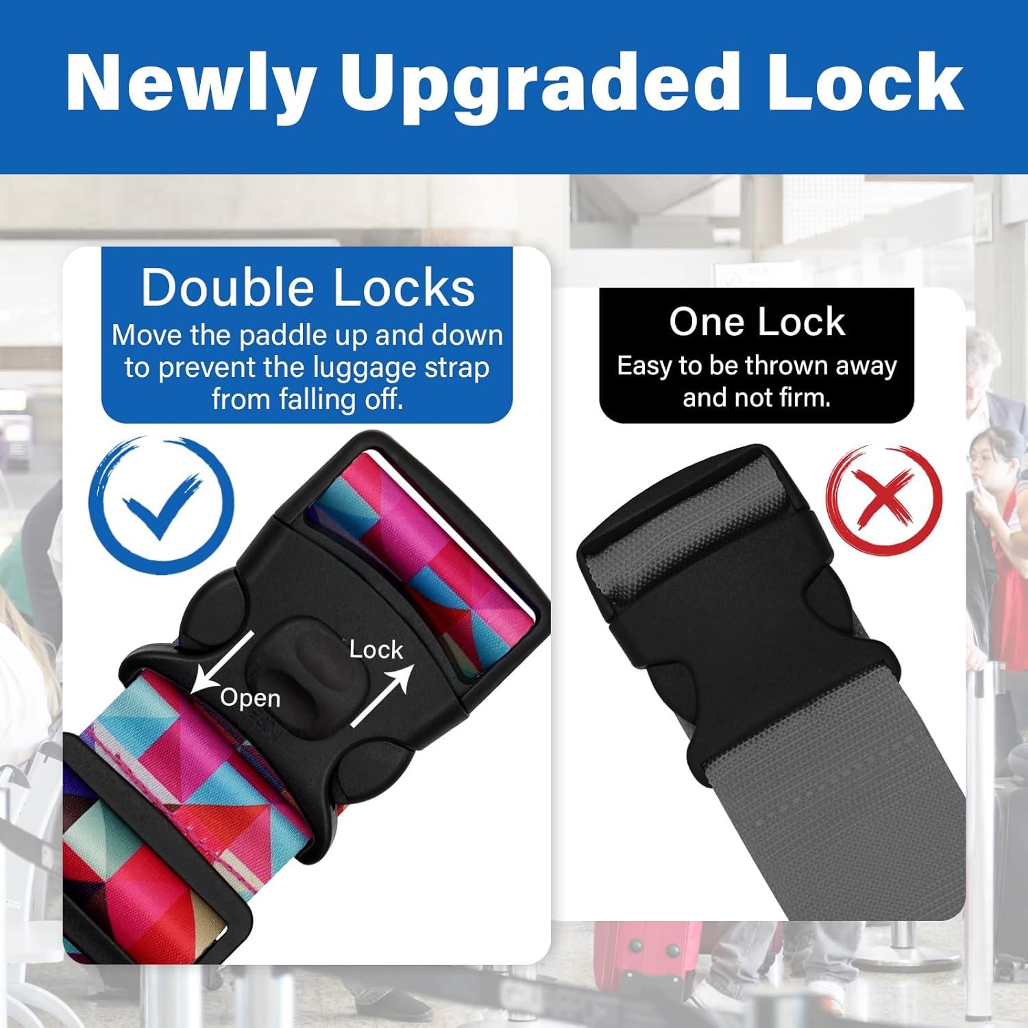 Correas de Equipaje ZHOMA 2 Piezas Ajustables Nylon 100-190 cm