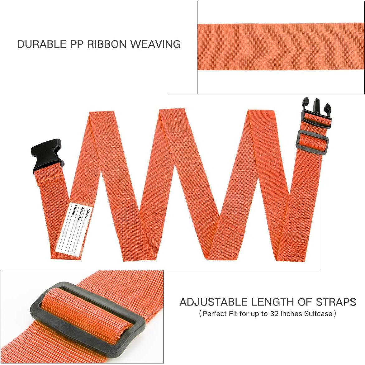 Correas de Equipaje Luxebell Naranja 2m Alta Resistencia 4 Pzas