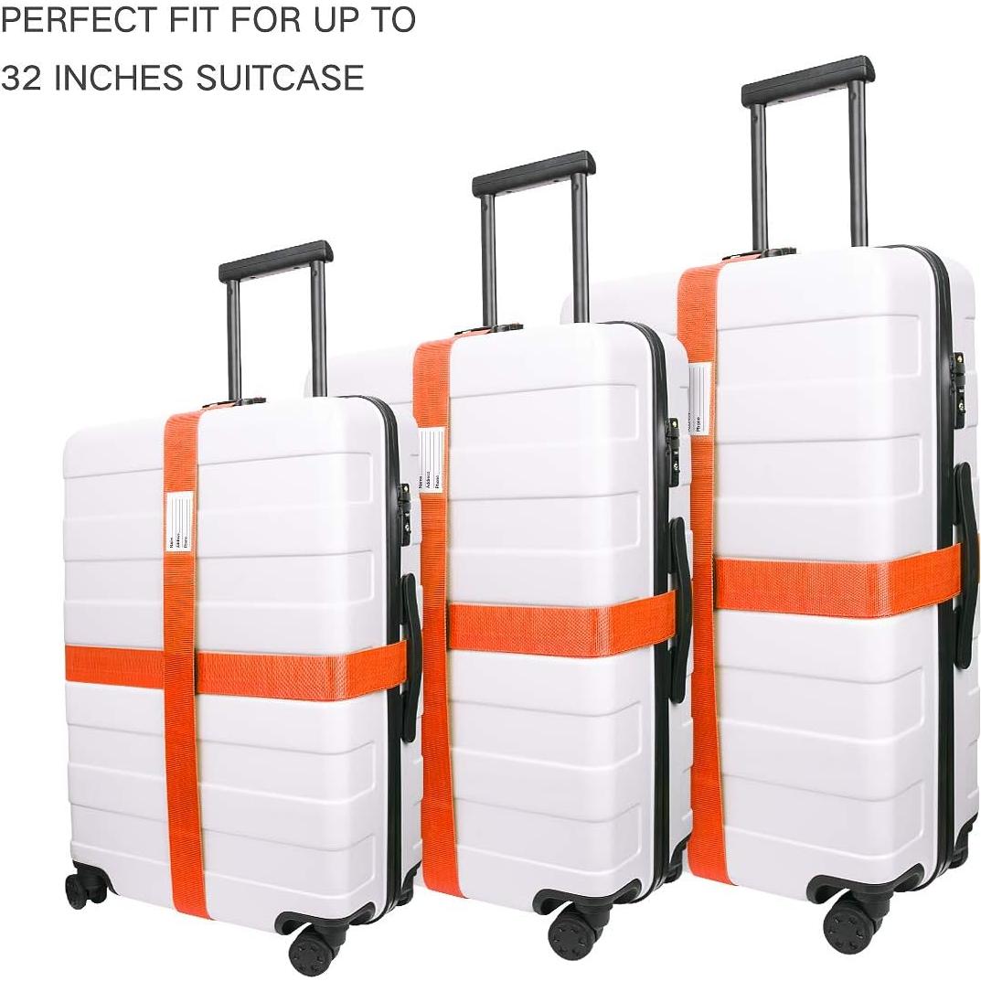 Correas de Equipaje Luxebell Naranja 2m Alta Resistencia 4 Pzas