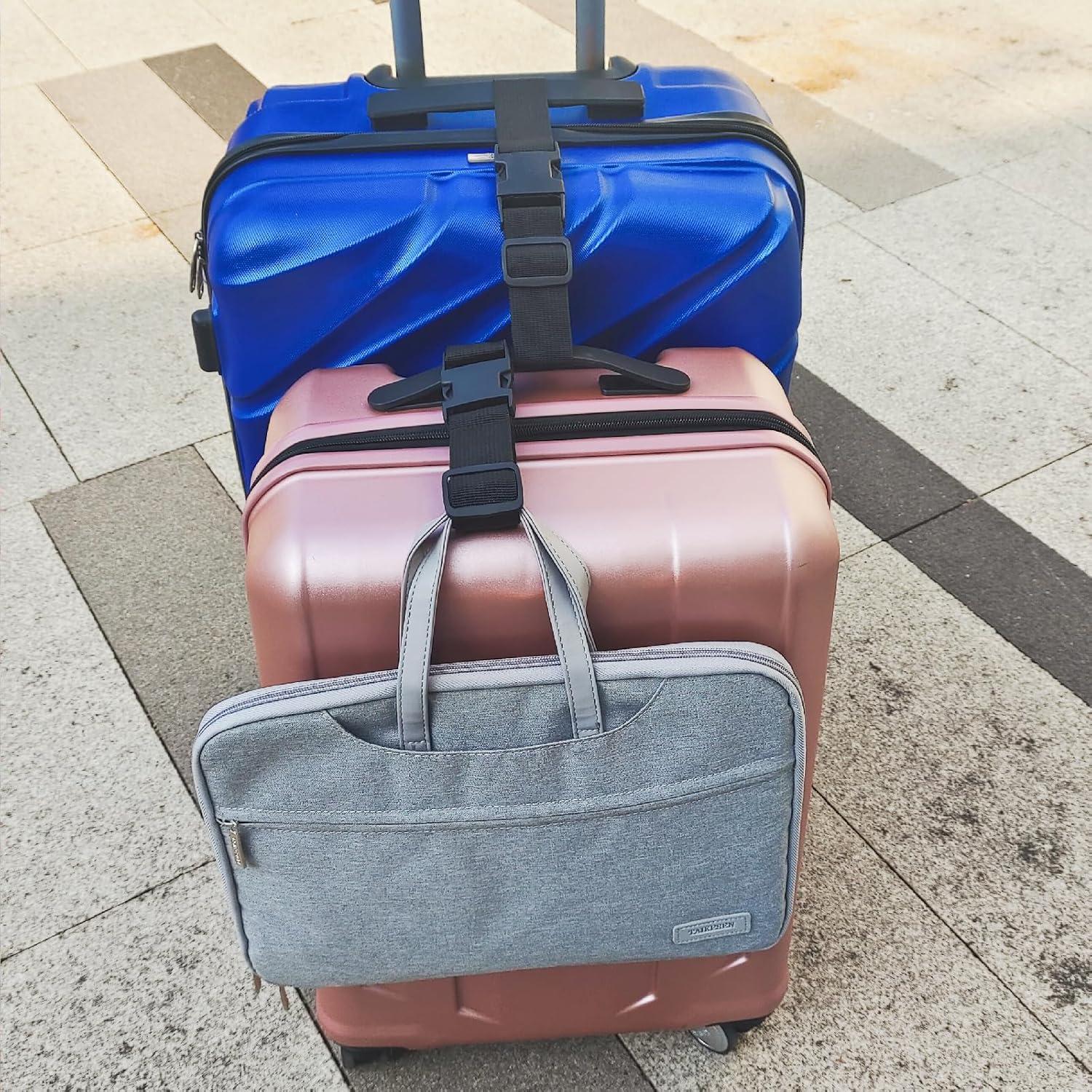 Correas de Equipaje Ajustables FLMITRA 22.4 cm 2 Piezas Negro