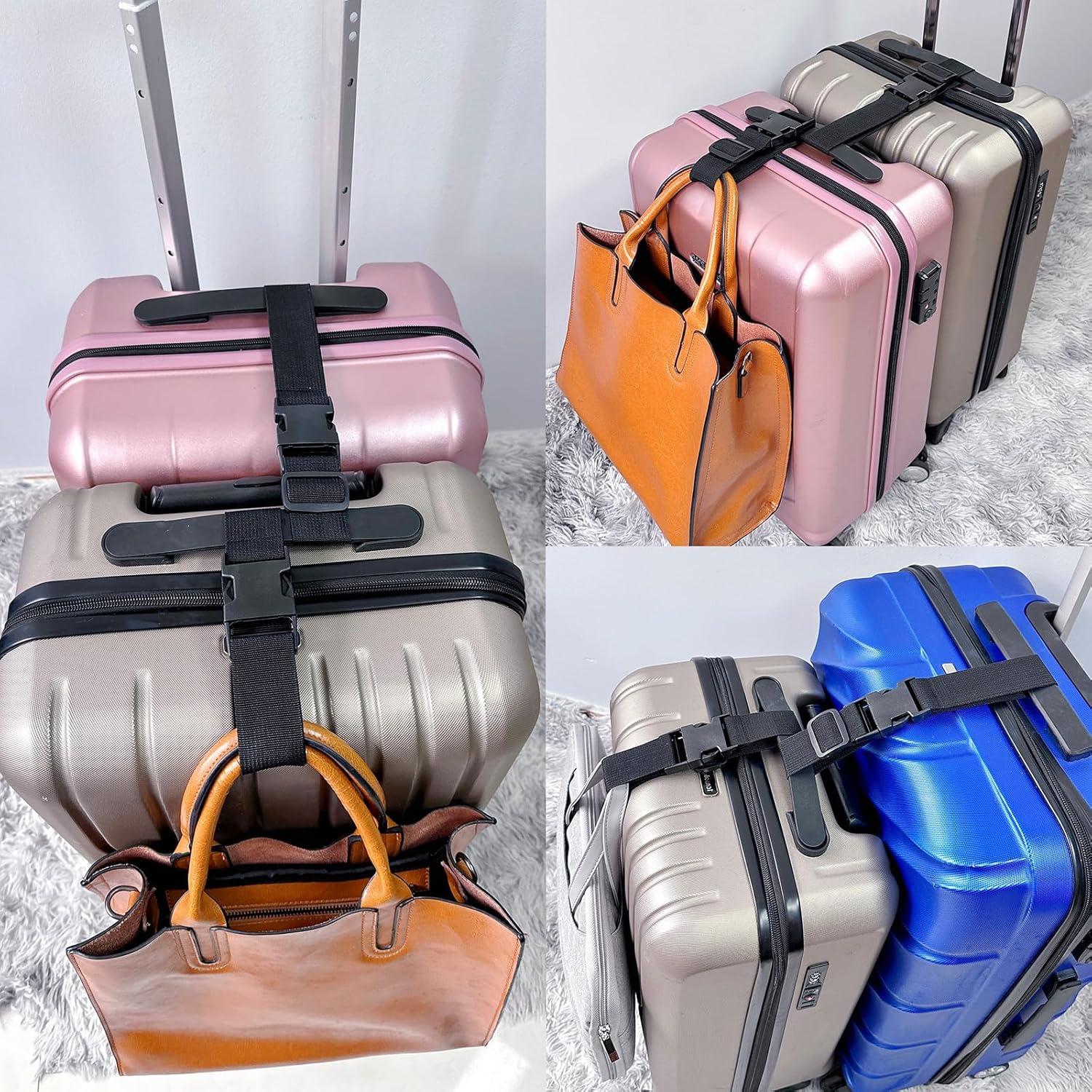 Correas de Equipaje Ajustables FLMITRA 22.4 cm 2 Piezas Negro