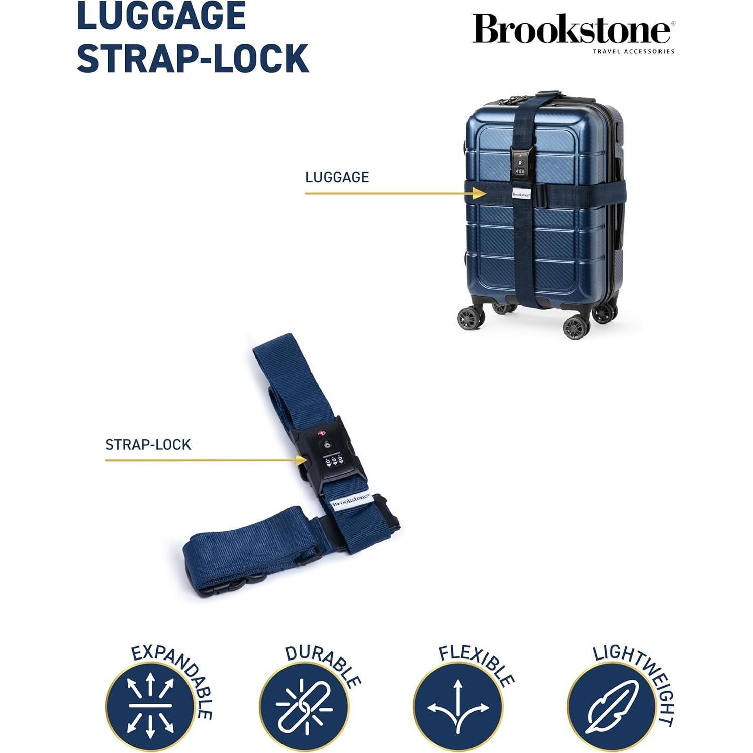 Correa de Equipaje Brookstone 2-en-1 con Candado TSA Azul