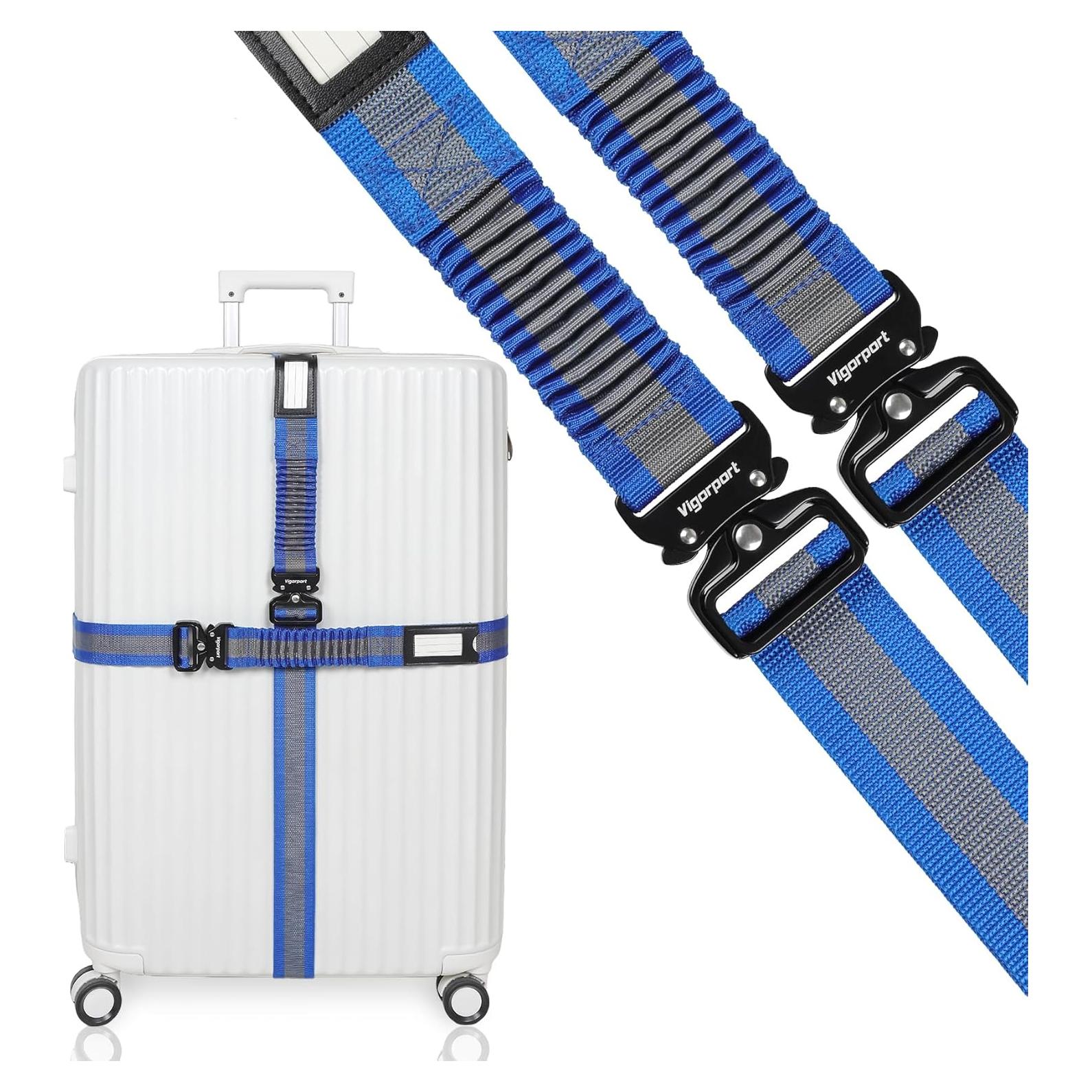 Correas de Equipaje Vigorport 2 Piezas Ajustables Azul