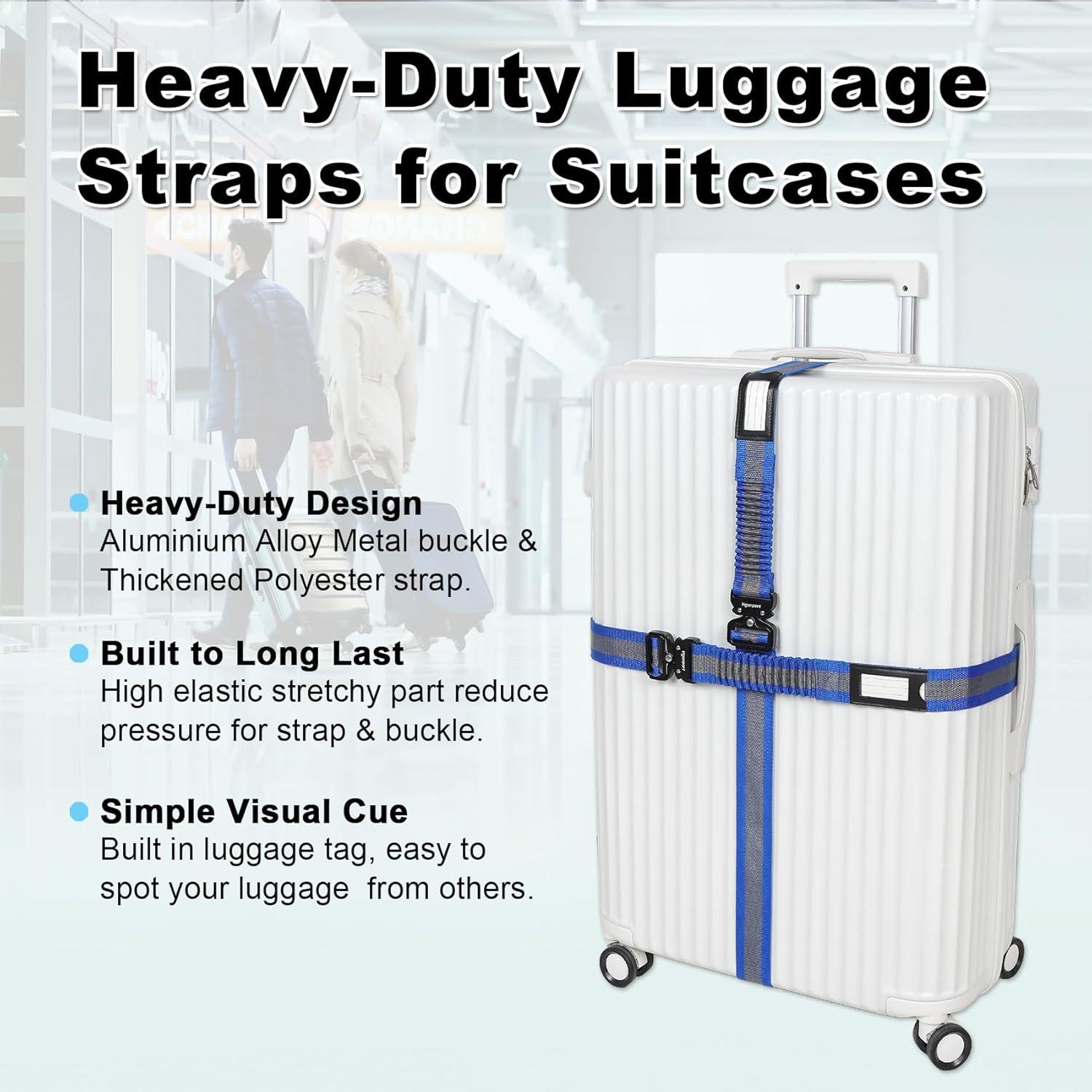 Correas de Equipaje Vigorport 2 Piezas Ajustables Azul